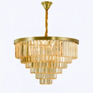 Moderni kattokruunu – Cardy Dovan, pyöreä, 60 cm, kerroksellinen malli