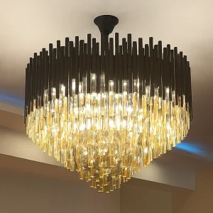 Moderni kristallinen putkilo-loiste (80 cm halkaisija)