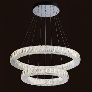 Moderni kristalliriippuvalaisin 60–40 cm, pyöreä