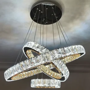 Moderni pyöreä kristalliriippuvalaisin 60-40-20, teräs