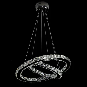 Moderni kristallikattokruunu 50/30 cm, pyöreä, teräsrunko