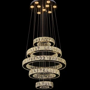 Moderni kerroksellinen kristallikruunu, 5 rengasta