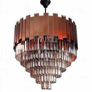 Moderni peilipintainen kattokruunu, 60-lehtinen